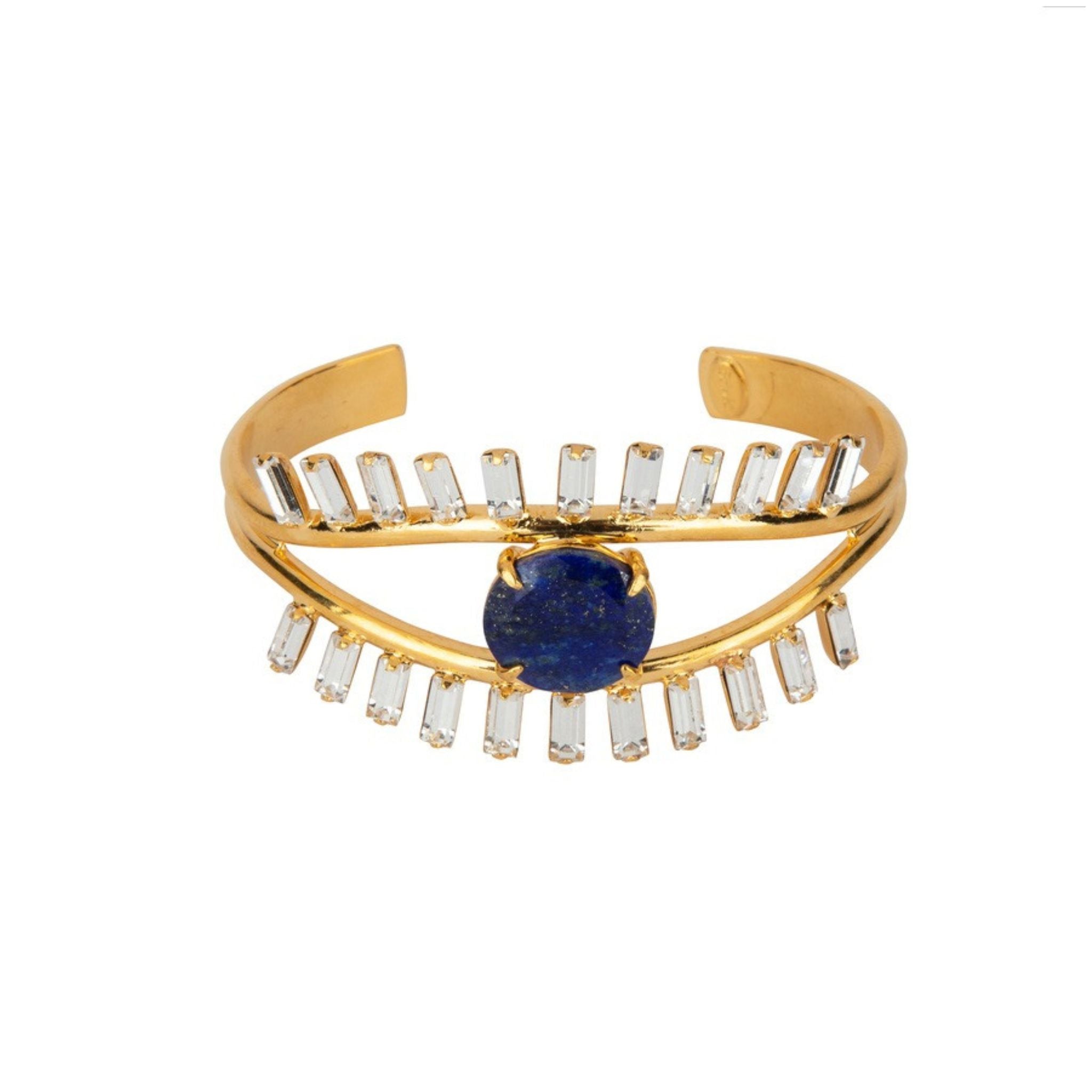 CUFF EYEVIL LAPIS CITRINE AND CLEAR QUARTZ