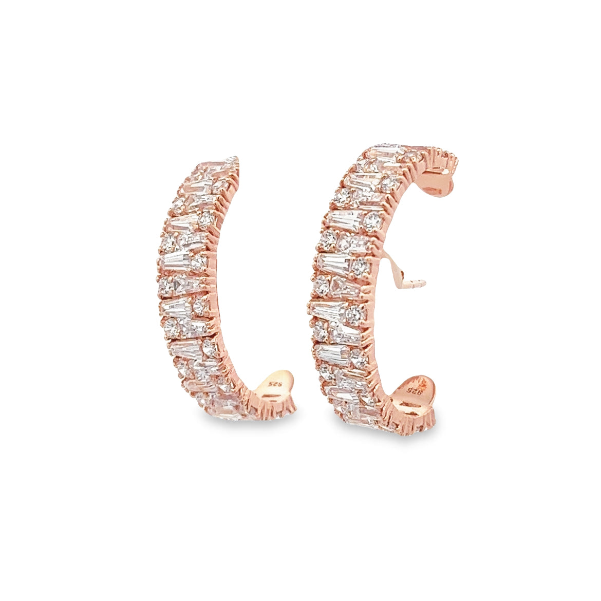 Aretes de Plata 925 con Circonias Blancas
