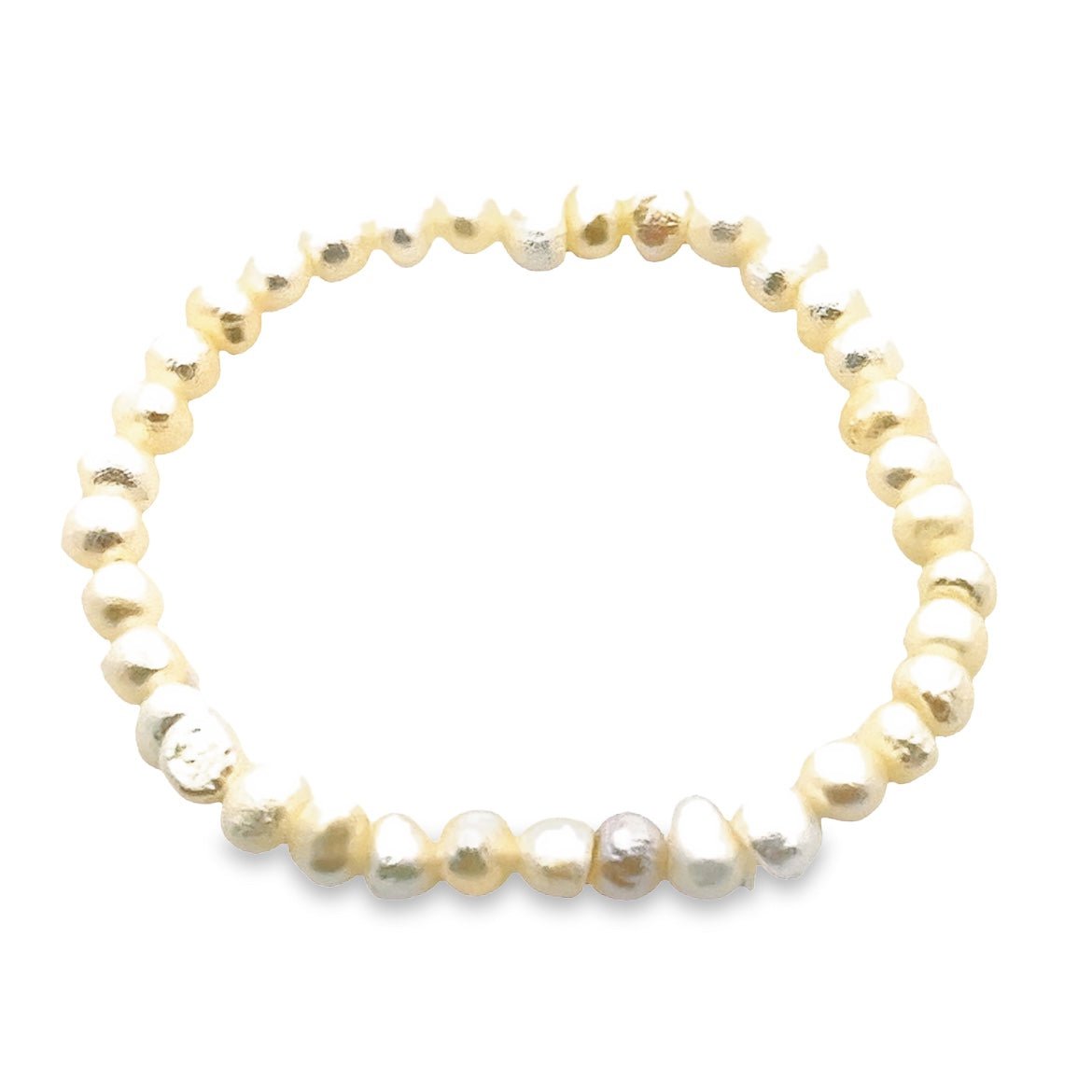 WHITE PEARL 4MM BRACELET - C'SANTOS