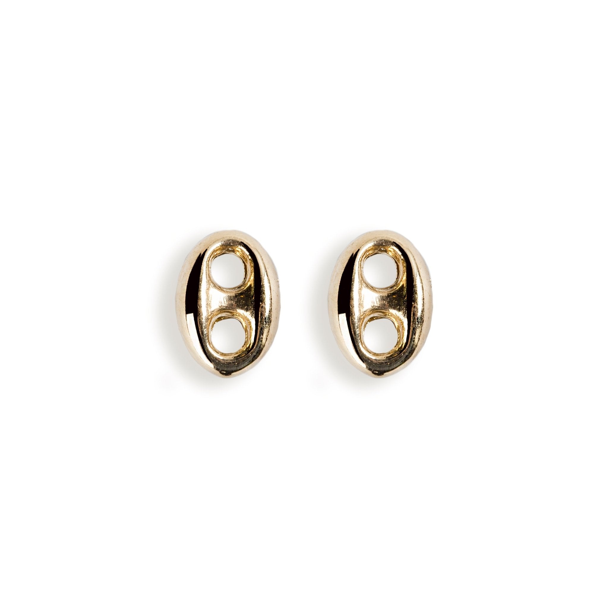 ARETES DE DE BOTON EN ORO AMARILLO 14K - C'SANTOS
